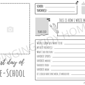 First Day of School: Grade Memory Box Sheets - Gray