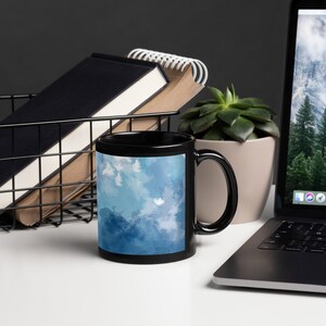 Arctic Ocean Watercolor Mug - Black Ceramic