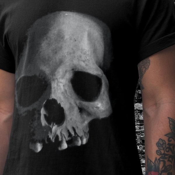 Big Skull T-Shirt, Memento mori Shirt, Darkwear Art Clothing, Plain Skull Tshirt, Big Coconut Head Art Print, No Teeth No Problem