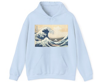 Grande Onda Al Largo Di Kanagawa Katsushika Hokusai Felpa Con - 6