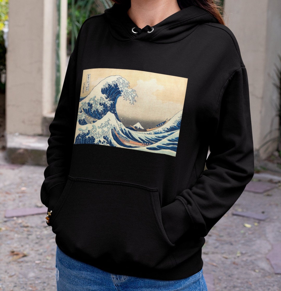 The Great Wave Hoodie by Katsushika Hokusai Art From Japan Etsy