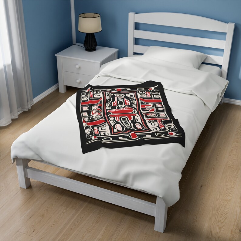 Wurfdecke Native American Style, Earth Spirit, weiche Plüsch-Samt-Decke Bild 5