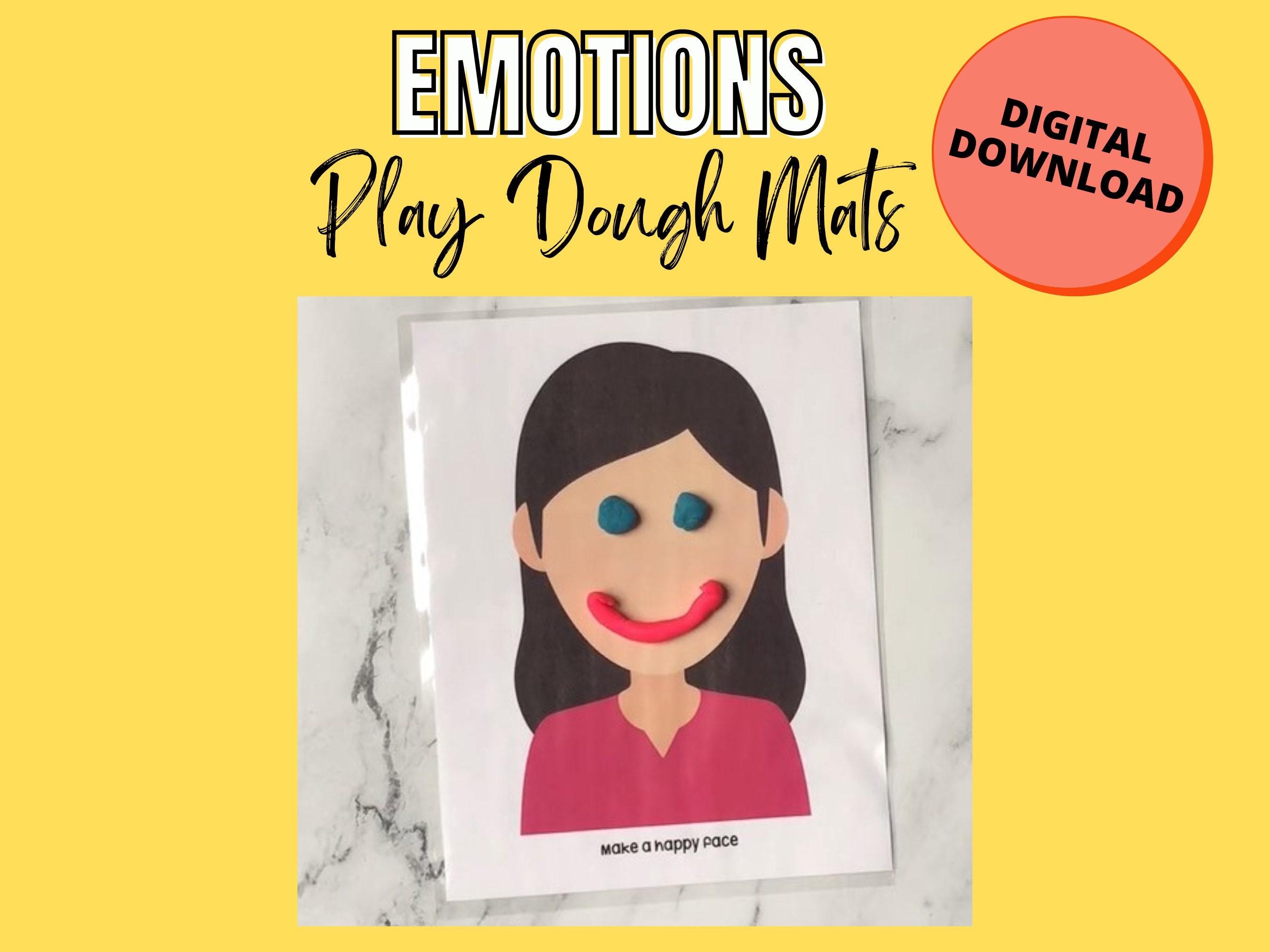 Emotions Playdough Mats (Free Printable)