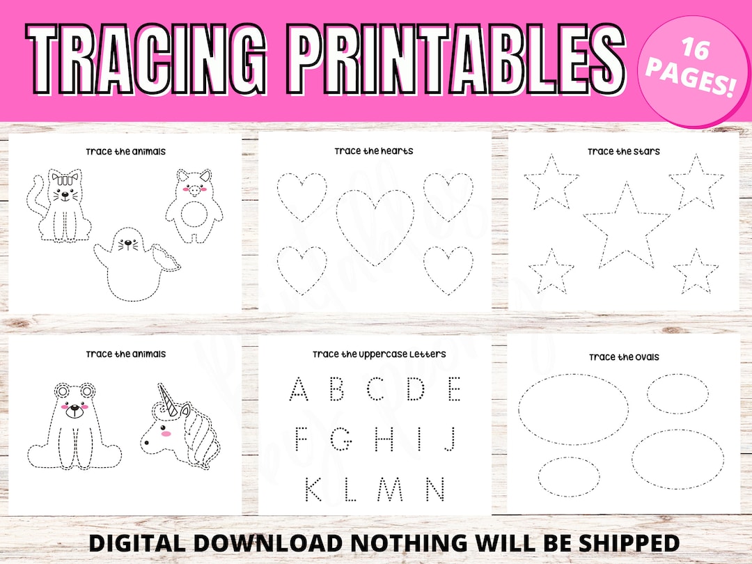 Tracing, Printable Alphabet Letters, Numbers, Shapes Tracing Pages