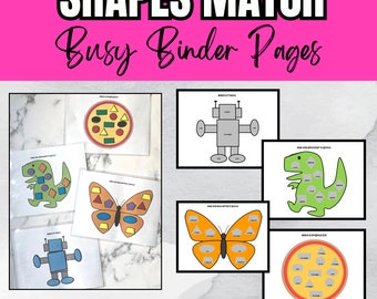 Shapes Printable for Busy Binders or Busy Book. Preschool Shapes Matching Activities. Busy Book or Busy Binder Shapes Worksheet.