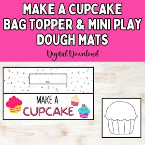 Kit de aniversário com cupcakes e massinha de modelar, lembrancinhas imprimíveis para festa, lembrancinha de aniversário para sala de aula, kit de massinha de modelar, lembrancinha para festa escolar, PDF