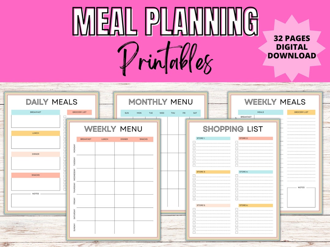 Printable Grocery List With Meal Planner Weekly Meal Planner With 
