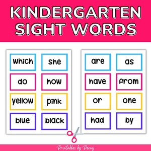 Sight words, sight words for kindergarten, sight words flash cards, kindergarten homeschool, High Frequency Words, Learn to Read, Fry Sight