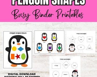 Shapes Match, Shapes Worksheet, Shapes Busy Book, Shapes Busy Binder, Preschool Shapes