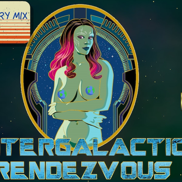 Intergalactic Rendezvous ,Sexy Movie Comic Waifu,  Erotic Parody Hard Enamel Pin