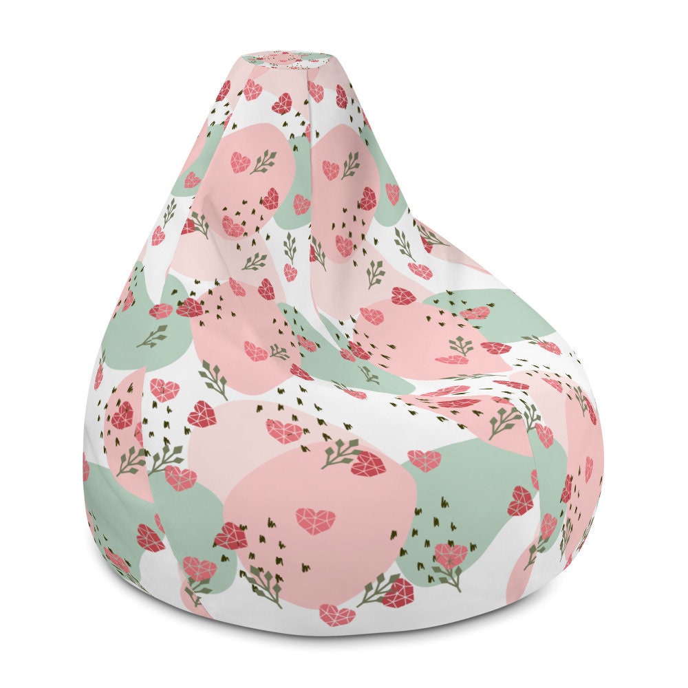 Housse de Pouf Xl avec Impression Coeur Diamant