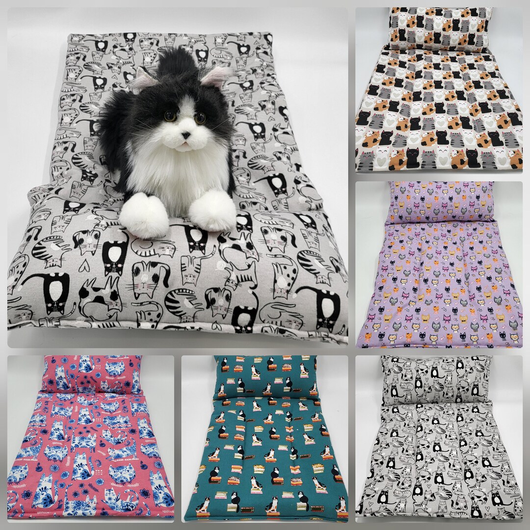 Large Cat Crinkle Mat, Kitty Pillow Bed, Kitten Sleeping Pad, Cat Lover