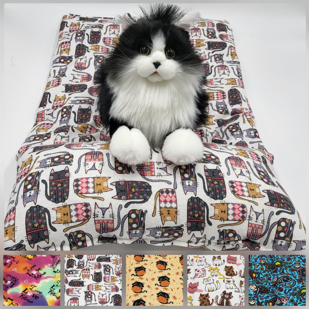 Large Cat Crinkle Mat, Kitty Pillow Bed, Kitten Sleeping Pad, Cat Lover