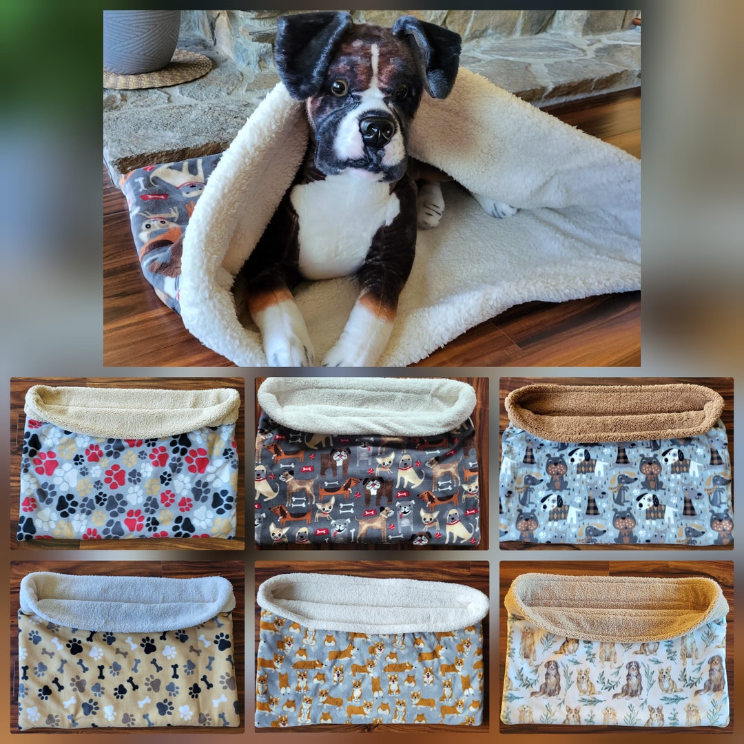 Large Dog Burrow Bed Sack, Snuggle Sleeping Bag, Puppy Bedding, Bonding