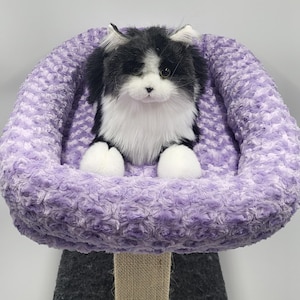BOLSTER Cat Tree Tower Cover, Rectangle Cat Condo House Bed, Washable Perch Top Pad, Hammock Wrap, Faux Fur