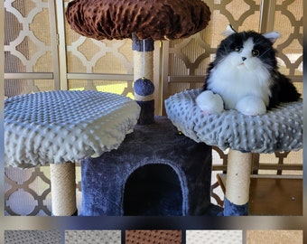 Minky Fur Cat Tree Tower Cover, Kitty Condo House Slipcover, Washable Perch Top Pad, Hammock Wrap