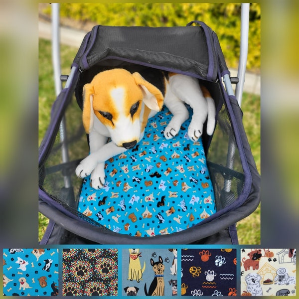 Pet Stroller Pad Mat, Dog Travel Blanket, Puppy Wagon Blanket, Thick Plush Cushion, Dog Lover Gift Idea