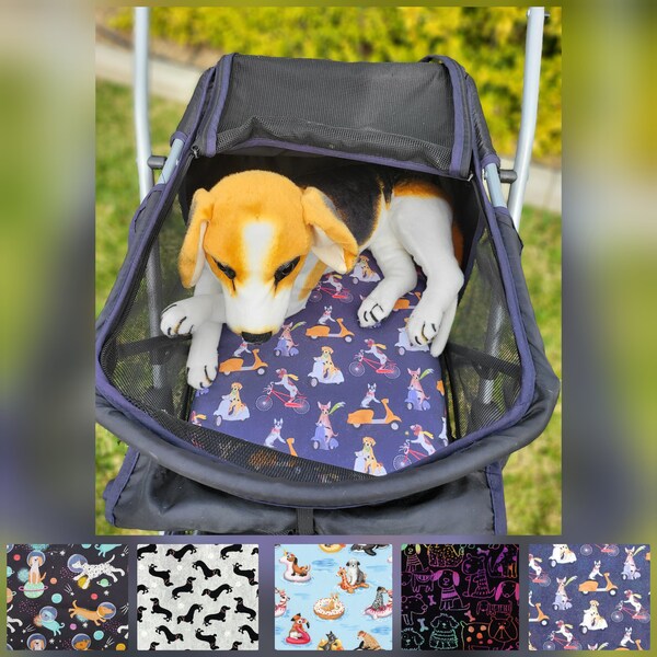 Pet Stroller Pad Mat, Dog Travel Blanket, Puppy Wagon Blanket, Thick Plush Cushion, Dog Lover Gift Idea