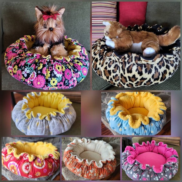 Fleece Pet Bed Etsy