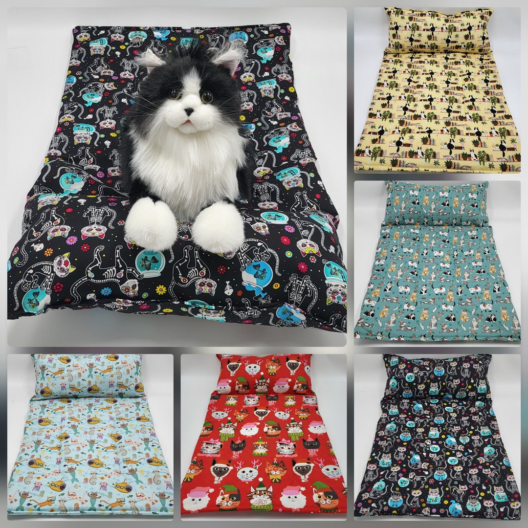 Large Cat Crinkle Mat, Kitty Pillow Bed, Kitten Sleeping Pad, Cat Lover