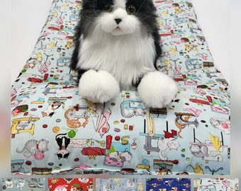 Large Cat Crinkle Mat, Kitty Pillow Bed, Kitten Sleeping Pad, Cat Lover Gift Idea