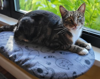 CLEARANCE: Oval Cat Window Perch Cover, Cat Window Hammock Mat, Replacement Padded Slipcover, Washable Shelf Bed, Cat Lover Gift Idea