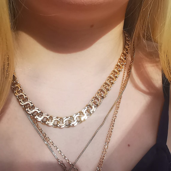 ヴィンテージ ビスマルク 18K ゴールドチェーンネックレス