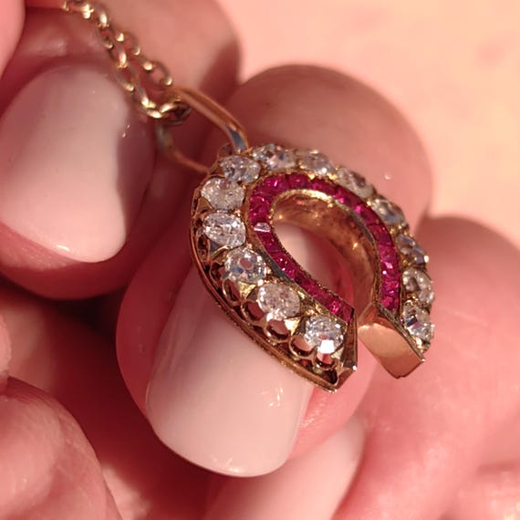 Antique 18k Yellow Rose Champagne Solid Gold Hors… - image 4