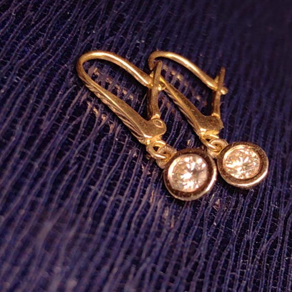 Original Solitaire Dangle Bezel setting Diamonds … - image 11