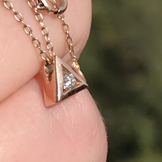 Solitaire Diamond Solid 14k Yellow Gold Vintage G… - image 10