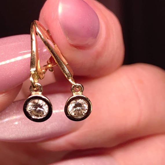Original Solitaire Dangle Bezel setting Diamonds … - image 2