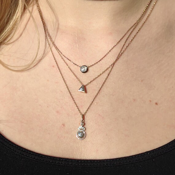 Solitaire Diamond Solid 14k Yellow Gold Vintage G… - image 4