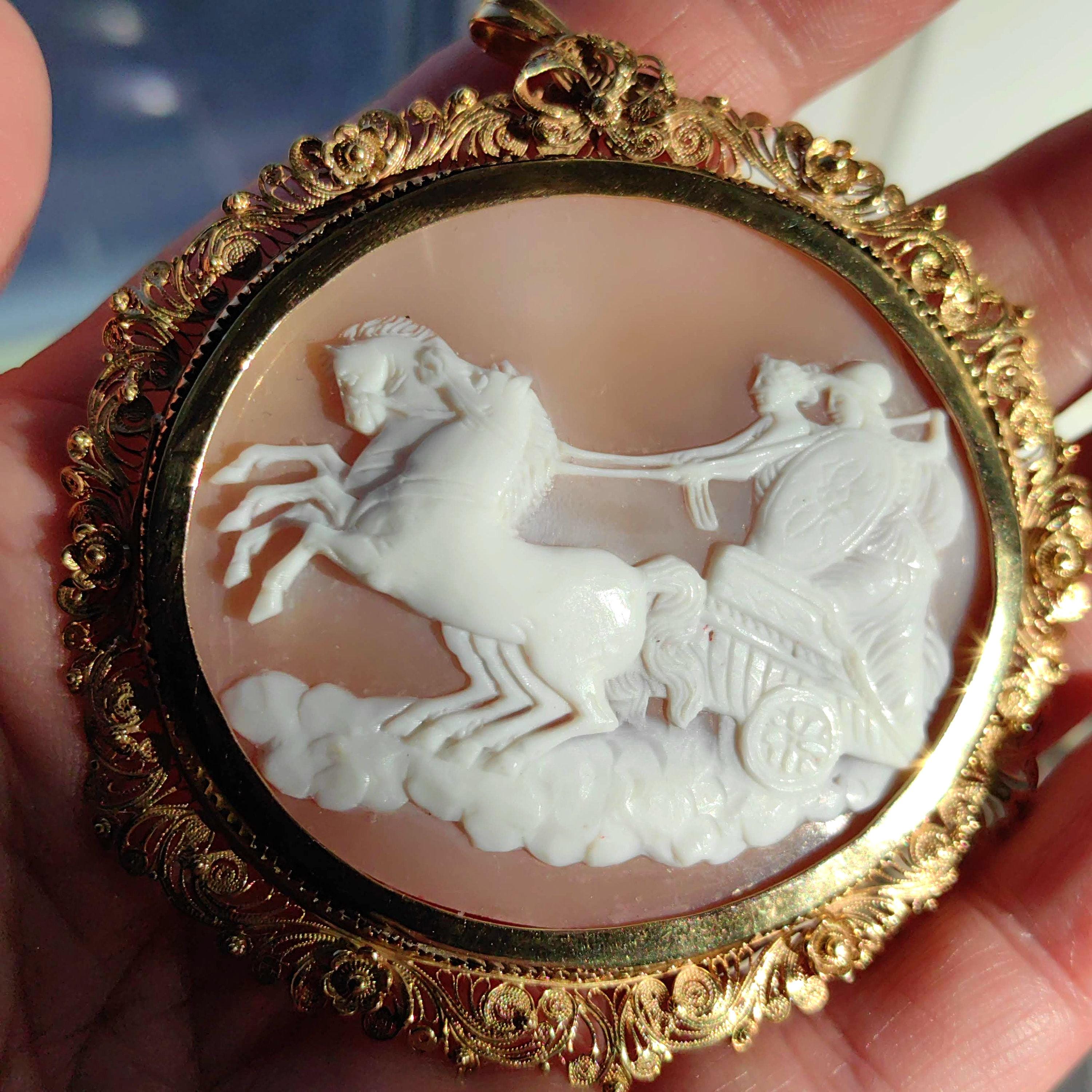 Antique 1830s Empire Style Vintage Shell Roman Style Cameo