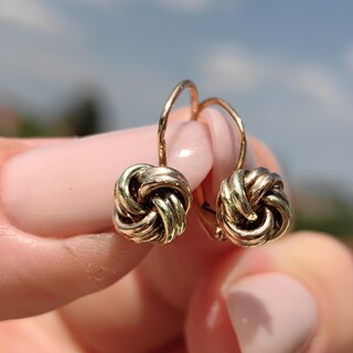Orecchini A Nodo NKlaus In Oro Giallo 14kt (585) – Bicolore Da 10 Mm – Eleganti E Minimal