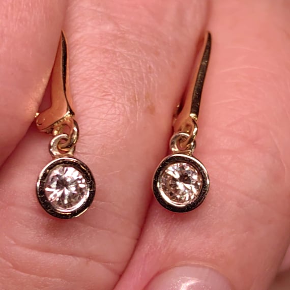 Original Solitaire Dangle Bezel setting Diamonds … - image 1