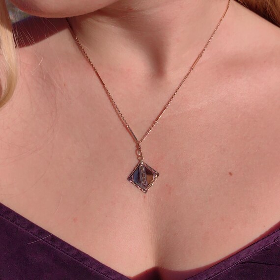 14k hallmarked Solid Yellow Gold Square Painting … - image 2