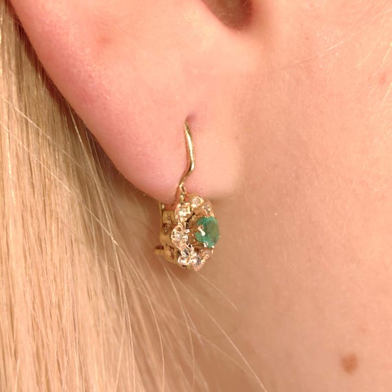 Diamond Natural Emerald Solid 14k Hallmarked Yell… - image 9