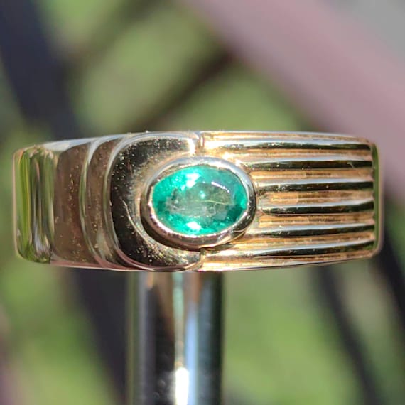 1960s Natural High Quality Emerald Antique Solid … - image 1