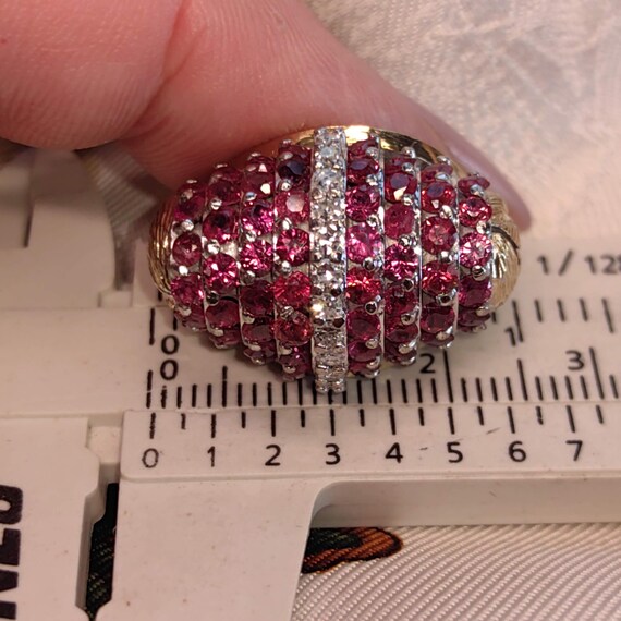 Art Deco 1930s  Natural Raspberry Red Ruby and Di… - image 2