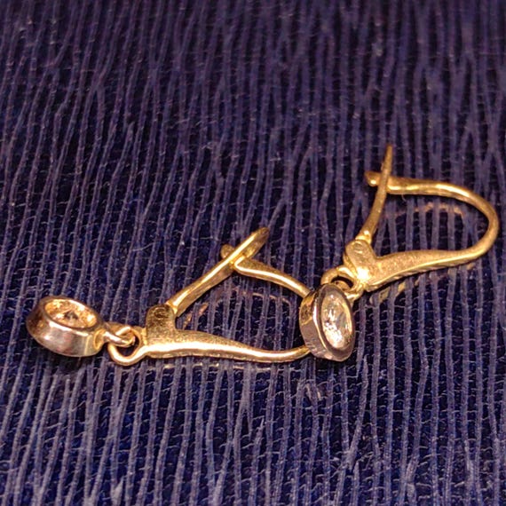 Original Solitaire Dangle Bezel setting Diamonds … - image 8