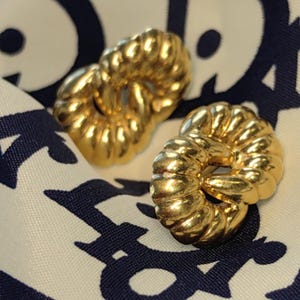 Simulated Diamond Infinity Stud Earrings: 14K Yellow Gold  14k Yellow gold Infinity push back Earrings main image 1