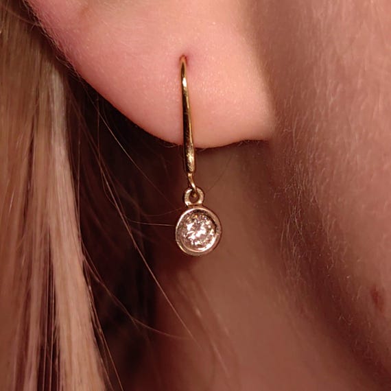 Original Solitaire Dangle Bezel setting Diamonds … - image 3