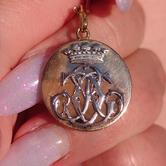 1900s Initial Solid 18k Hallmarked Yellow White G… - image 1