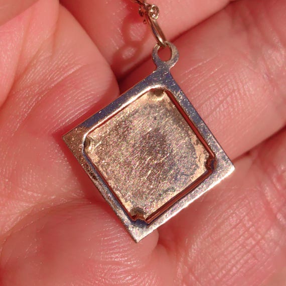 14k hallmarked Solid Yellow Gold Square Painting … - image 3