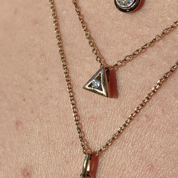 Solitaire Diamond Solid 14k Yellow Gold Vintage G… - image 3