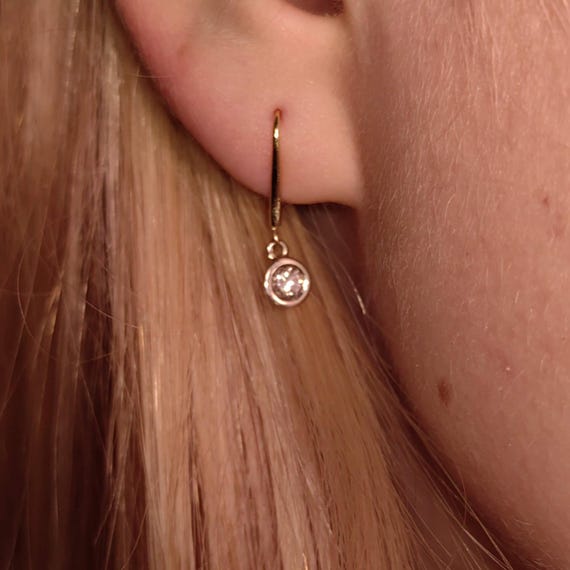 Original Solitaire Dangle Bezel setting Diamonds … - image 9