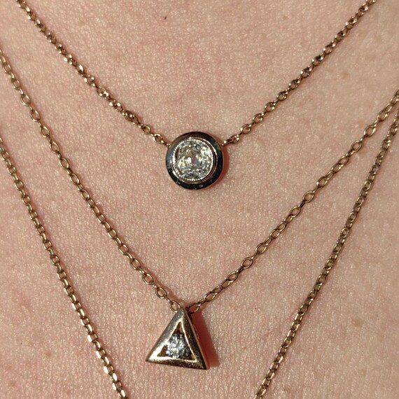 Solitaire Diamond Solid 14k Yellow Gold Vintage G… - image 9