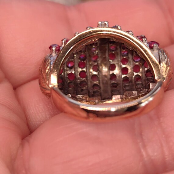 Art Deco 1930s  Natural Raspberry Red Ruby and Di… - image 12