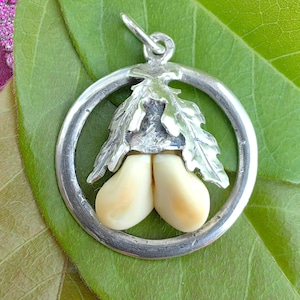 Antique Vintage Tooth Silver Forest Hunter Pendant 1900s