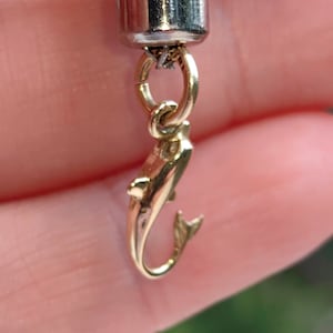 Vintage 14k 585 Hallmarked Solid Yellow Gold Dainty Fish Sea Ocean Style Necklace Pendant Bracelet Charm